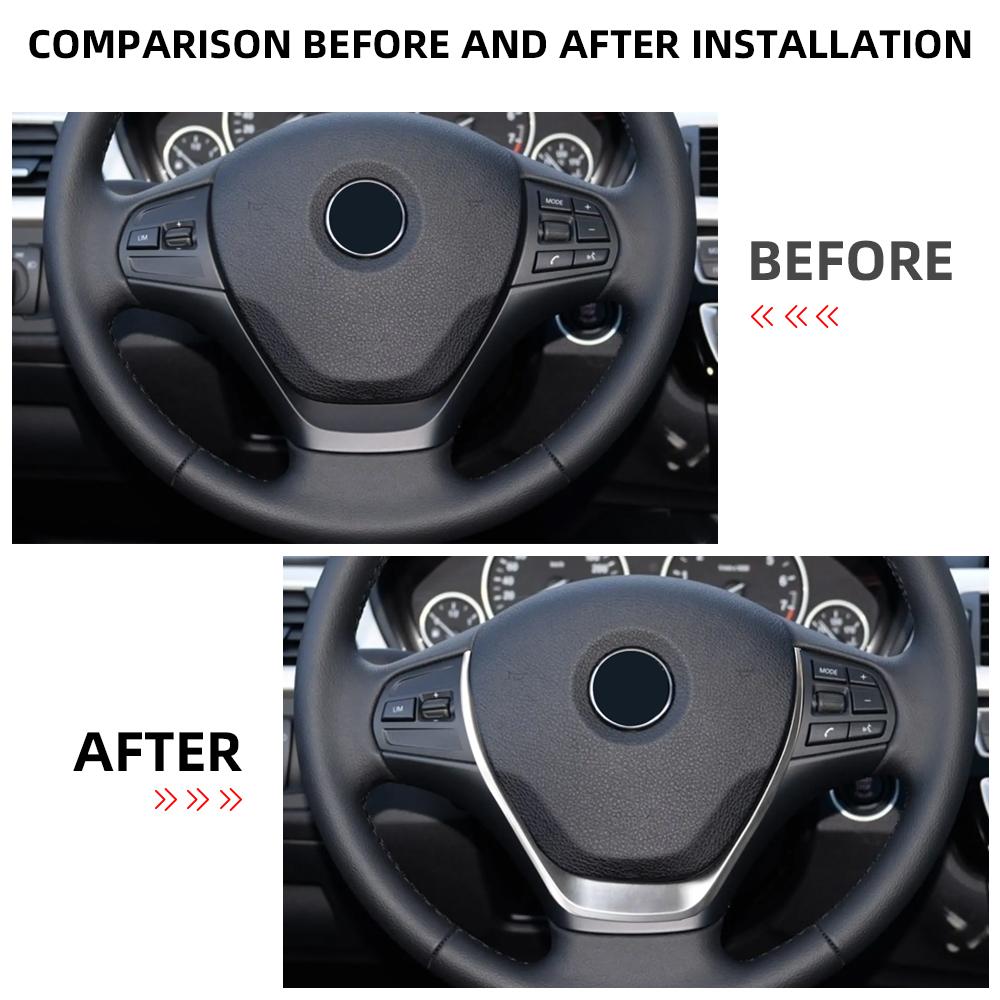 For BMW 3 Series F30 F32 F34 F36 2013-2016 2017 2018 2019 Steering Wheel Sticker Cover Decoration Trim Car Interior Accessories
