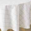 Nappe ronde tisse a carreaux 180 cm Axelle beige