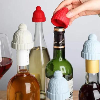 New Creative Wine Bottle Stopper Silicone Champagne Bottle Stopper Small Red Cap Tools Bar Home
