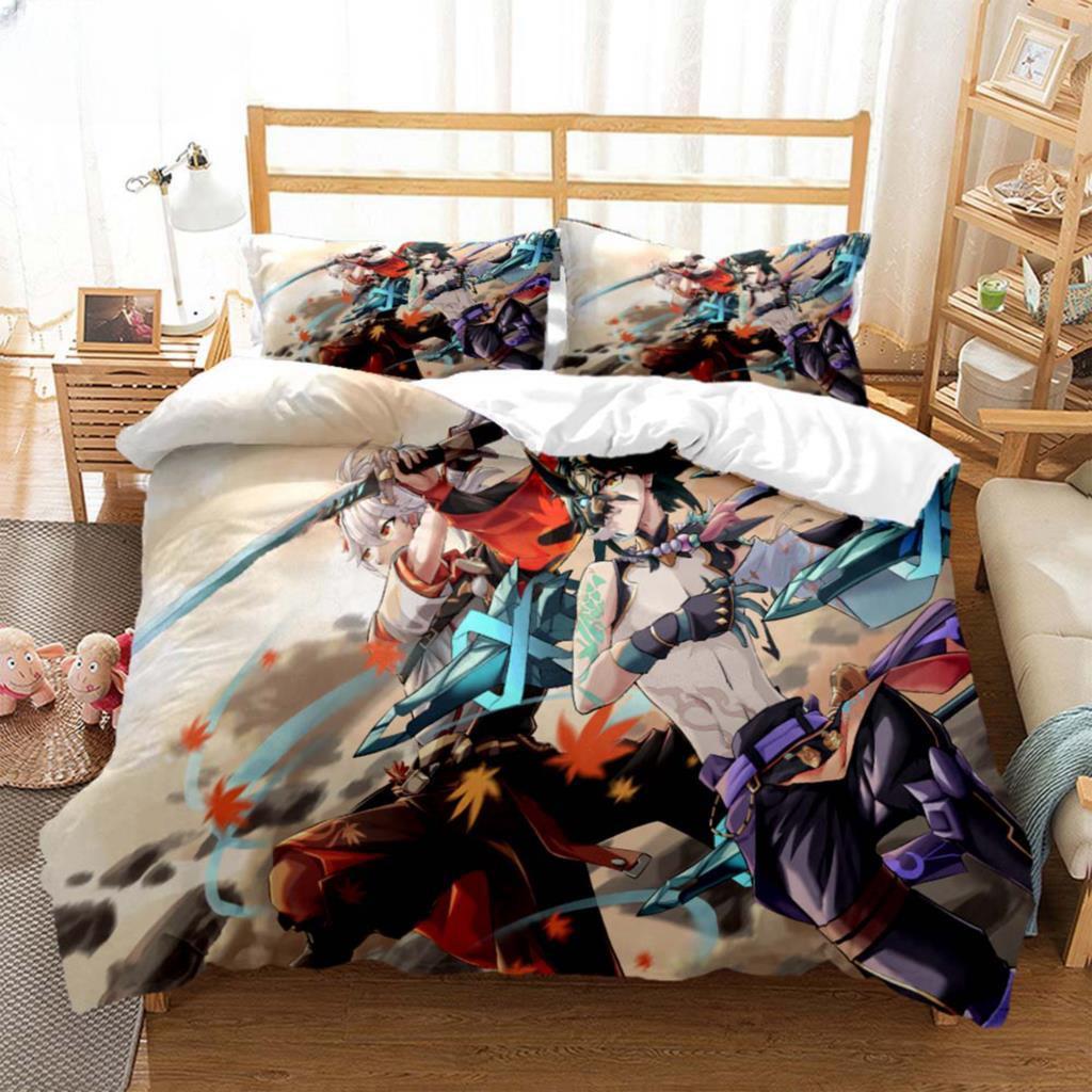 Anime Genshin Impact Animation Cartoon Soft And Comfortable Customizable Comforter Bedding Sets Bedding Set Luxury Quilt Cover