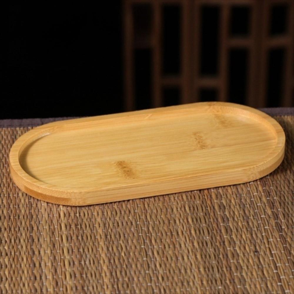 Oval Wooden Tray Heat Resistant Wooden Storage Tray Eco-Friendly Coffee Cup Mat Coaster Restaurant