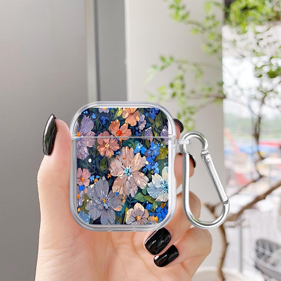 Clear Earphone Cases Cover Case For Airpods Pro3 2 1 Pro2 3 Pro 4 Beautiful Flower Pattern