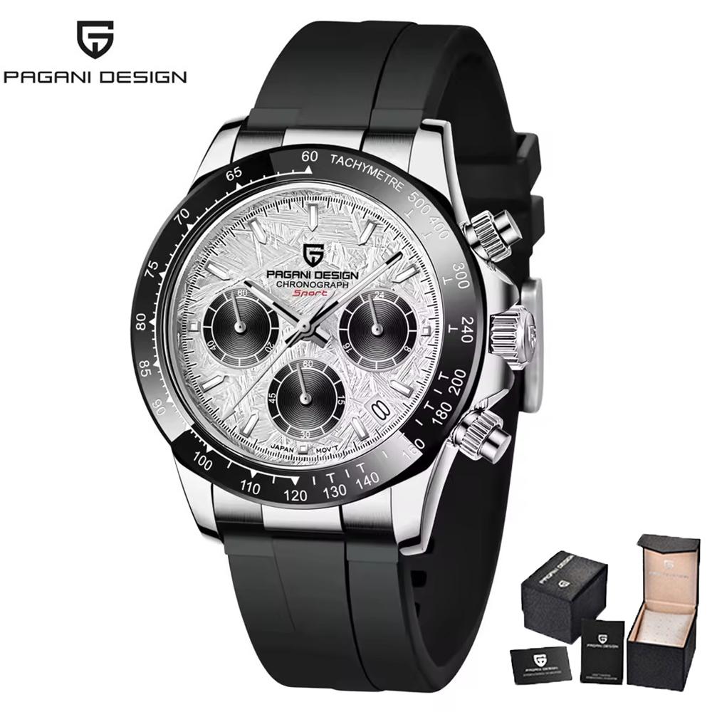 PAGANI DESIGN 40MM New V2 Gold Brown Color Dial Classic Luxury Men Quartz Watch VK63 Sapphire Retro Chronograp Watches for men