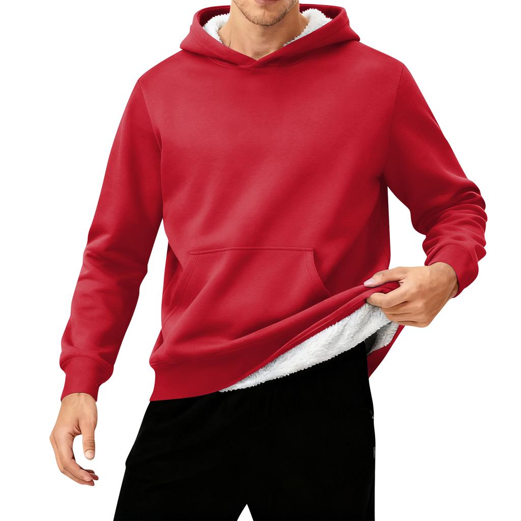 Men's Hooded Fleece-Lined Thick Warm Sweatshirt