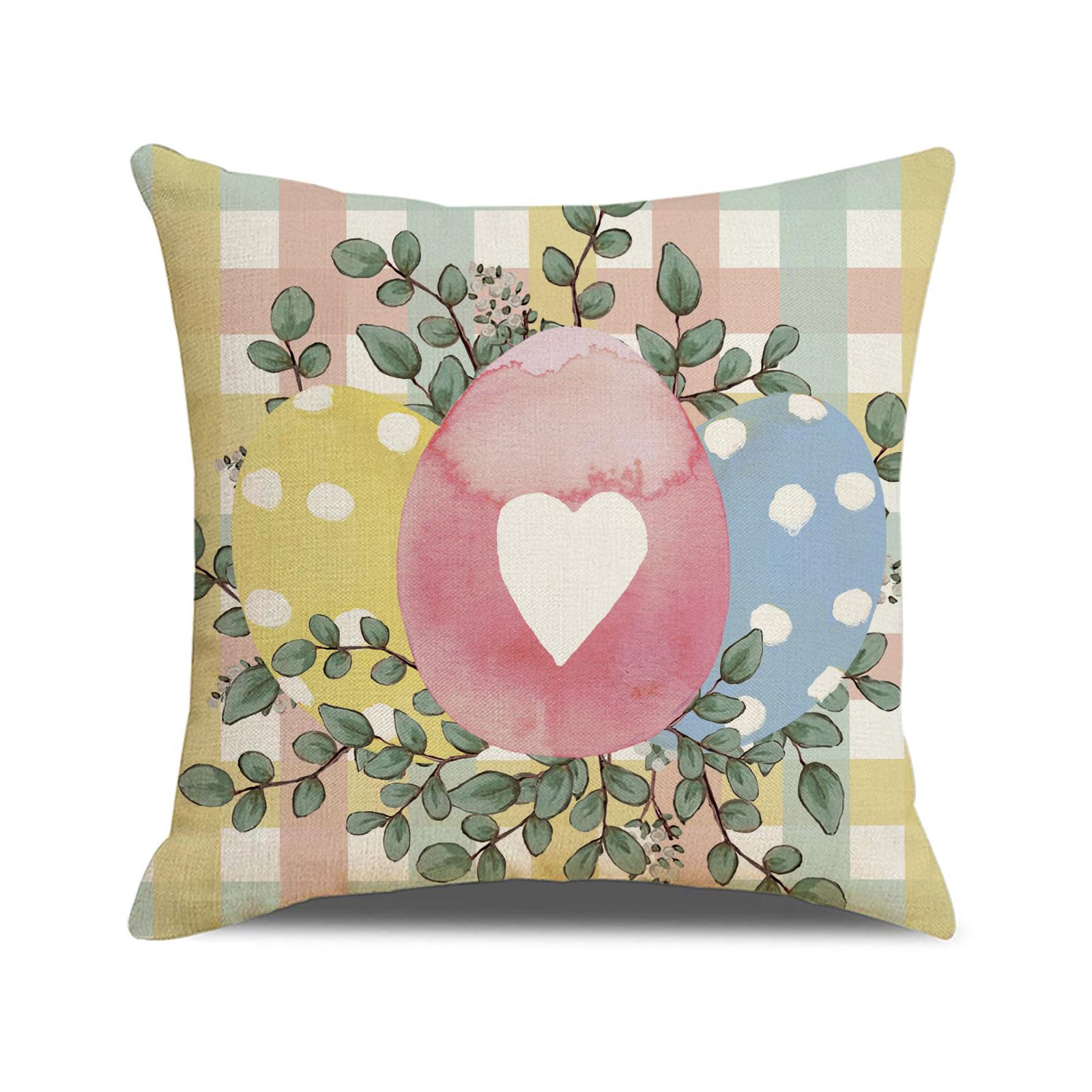 

Easter Egg Print Easter Pillowcase Living Room Soft Furnishing Combination Sofa Cushion Simple Versatile Cushion 45 * 45Cm (excluding pillow core)