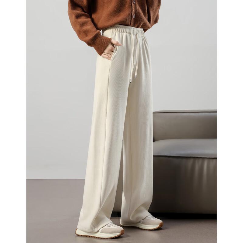 

Women s High-Waist Plush Wide-Leg Pants M