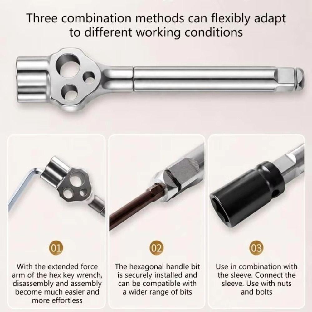 Torque Amplifier Multi-Function Hex Wrench Adapter Wrench Extension Bar Furniture Installation