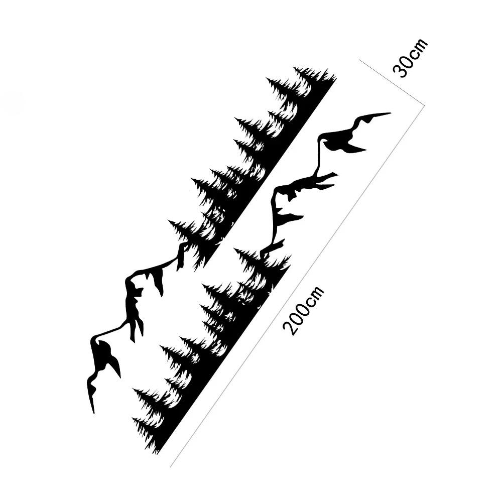 2PCS Tree Mountain Forest Car Door Side Stickers Auto Decal Accessories For Volkswagen VW Multivan TRANSPORTER T5 T6 Toyota Elfa