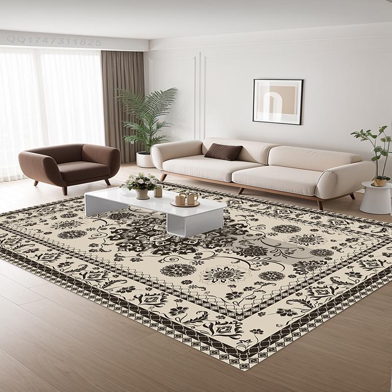 Perski Dywan do Salonu Geometryczny Retro Dywan Dekoracyjny na Dużą Powierzchnię Sypialnia Salon Zmywalny Antypoślizgowy Mata Podłogowa Łatwy do Czyszczenia