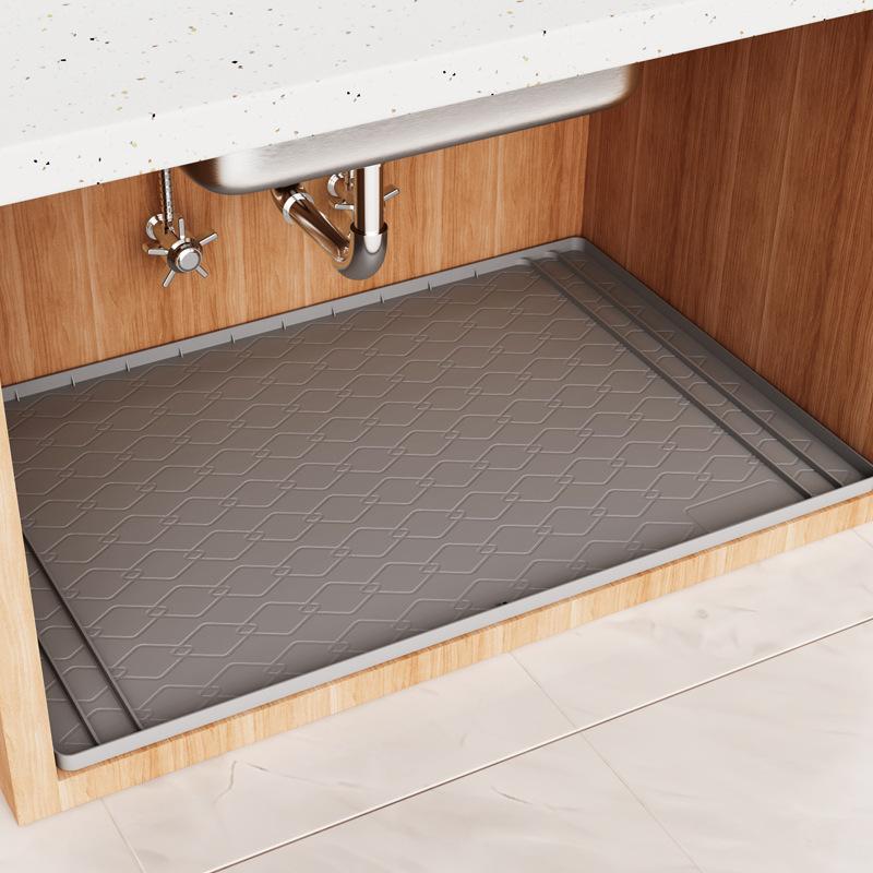 Kitchen Sink Mat, Cabinet Protection Mat, Silicone, Tray, 86.4x55.8cm