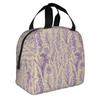 Custom Purple Flower Toile De Jouy Inspired Pattern Insulated Lunch Tote Bag for Women Portable Cooler Thermal Food Lunch Box