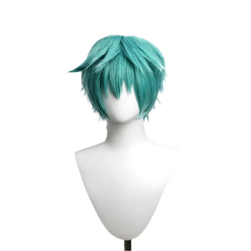 Anime Mikuo men version Cosplay Costume Green Color Any Size Custom Made Full Set Perfect Custom black jackets with green wigs