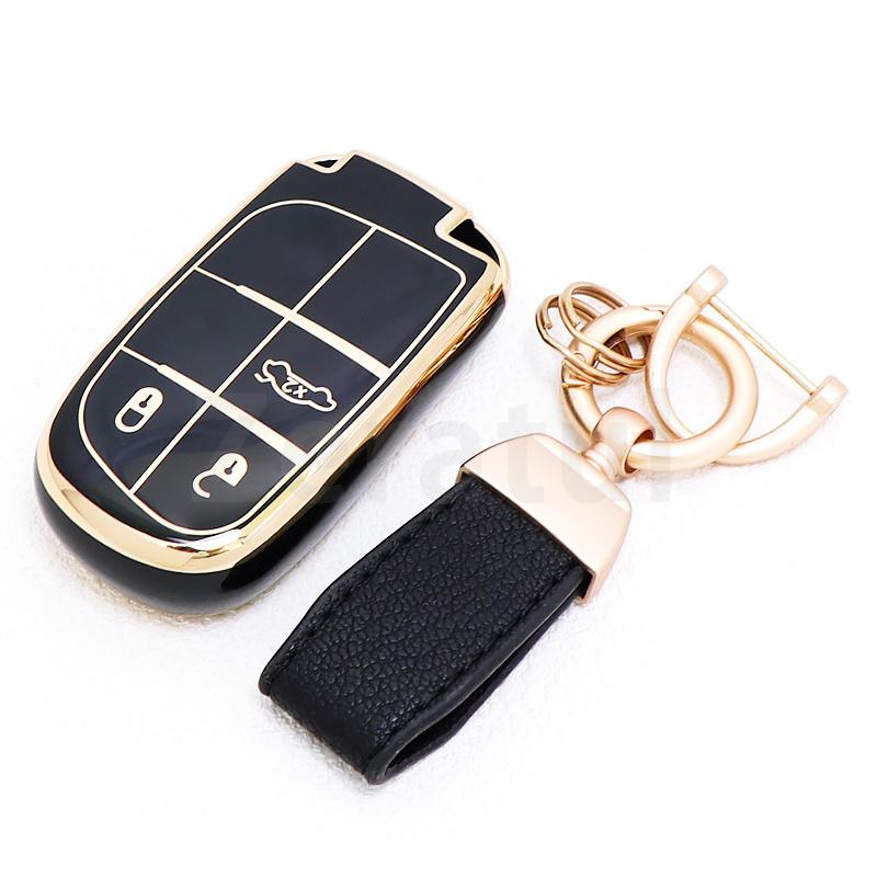 Auto Shell Fob Accessaries For Chrysler 300C Wrangler Dodge For Jeep Renegade Compass Grand Cherokee Tpu Car Key Cover Case
