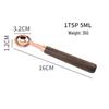 8-Piece Stainless Steel Measuring Cups & Spoons with Walnut Wood Handles & Rose Gold Finish