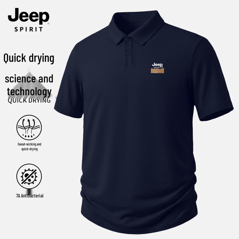 JEEP SPIRIT Men s 2026 Summer Quick-Dry Ice Silk Polo Shirt 3XL