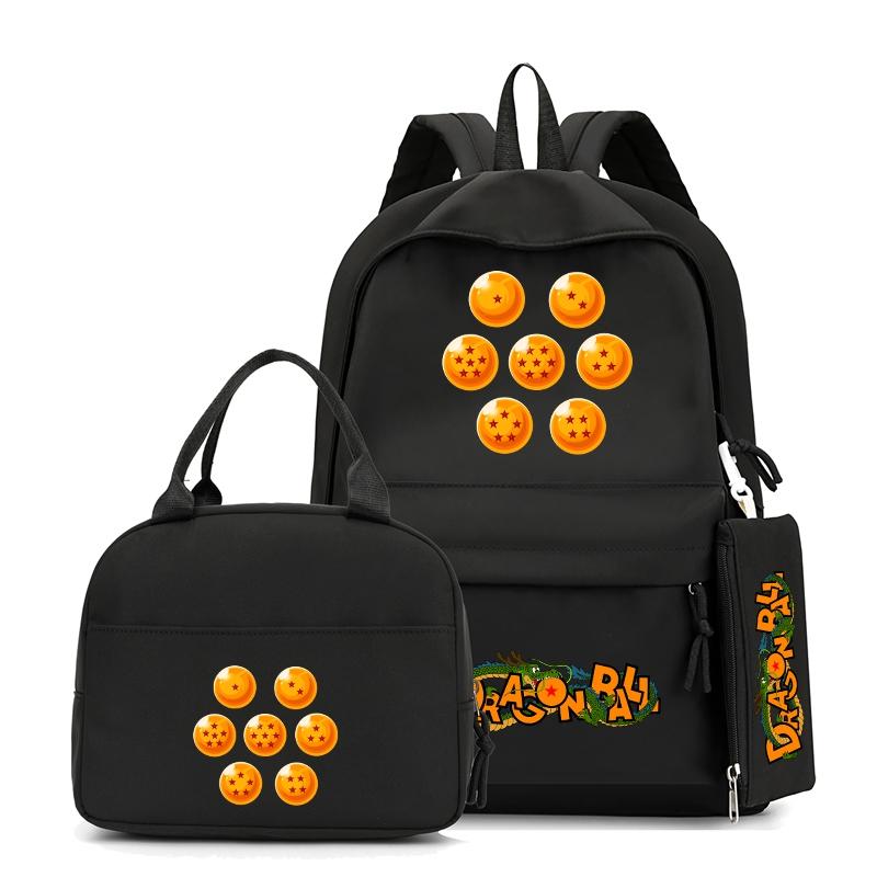 3Pcs/set Anime Dragon Ball Backpack with Lunch Bag for Girl Boy Back To School Bookbag Schoolbag Men Women Travel Bag Mochila