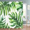 Green Plants And Leaves Tropical Leaf Shower Curtain, Bathroom Decorative Shower Curtain, Print Fabric Home Curtain With Hooks