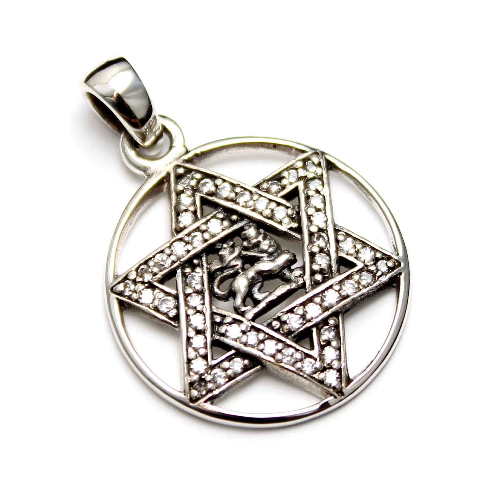 good vibrations Hexagram Lion Pendant Silver