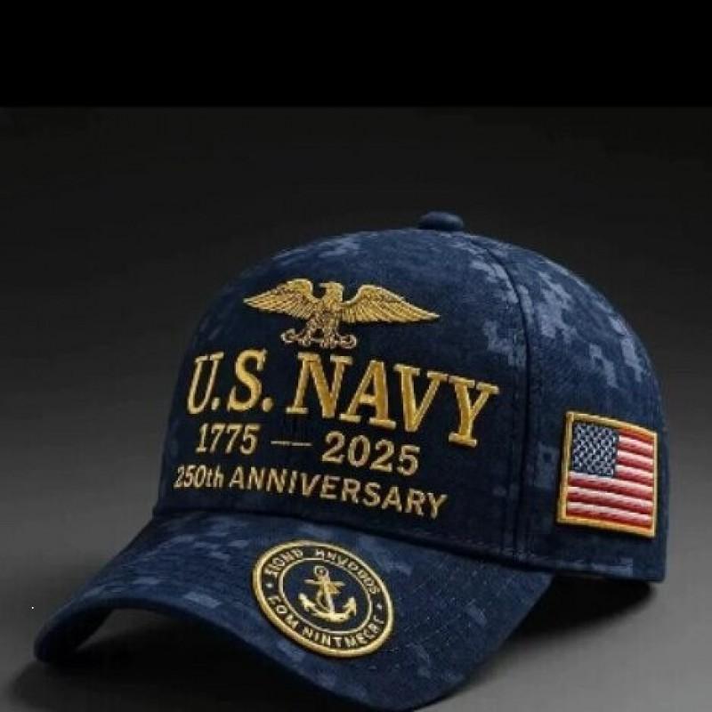Șapcă de baseball imprimată 3D pentru a 250-a aniversare a Marinei SUA, pentru femei, reglabilă, tip snapback, 2025
