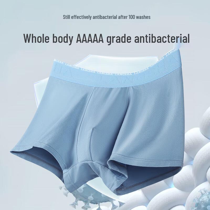 Langsha Men's 4-Pack Cotton Antibacterial Boxer Briefs