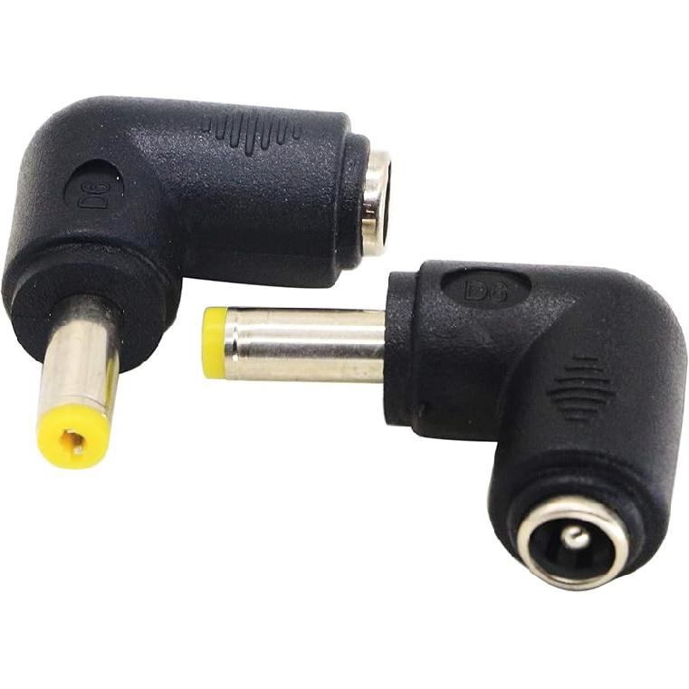 zdyCGTime DC2.5x0.7mm Male 90 Degree Angle to DC5.5x2.1mm Female Adapter5 Volt DC Barrel Power Jack Charging Cable Connector for Tablet, Electronic
