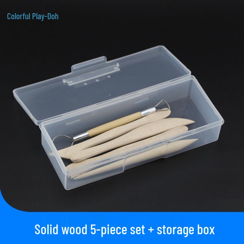 5-Piece Pottery and Clay Sculpting Tool Set with Storage Box