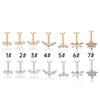 316L Stainless Steel Vertical Flat Bottom Horse Eye Crown Helix Cartilage Screw Earring