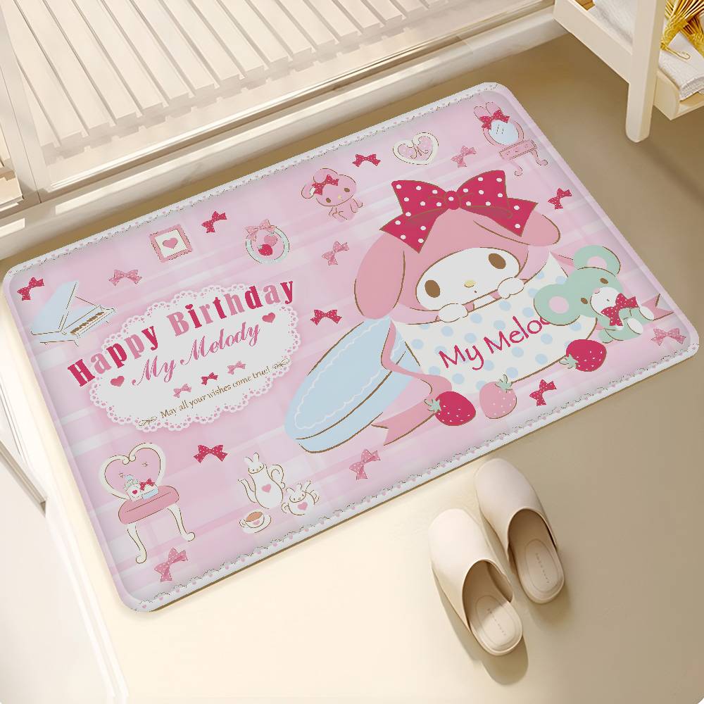 My M-melody Lovely Room Mats Anti-slip Absorb Water Long Strip Cushion Bedroon Mat Household Carpets