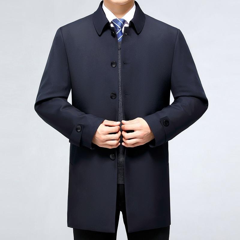 New autumn and winter lightweight down jacket, mid-length down windbreaker, business casual middle-aged men's winter jacket