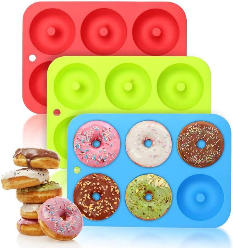 Silicone Donut Mold Baking Pan Non-Stick Baking Pastry Chocolate Cake Dessert DIY Decoration Tools Bagels Muffins Donuts Maker