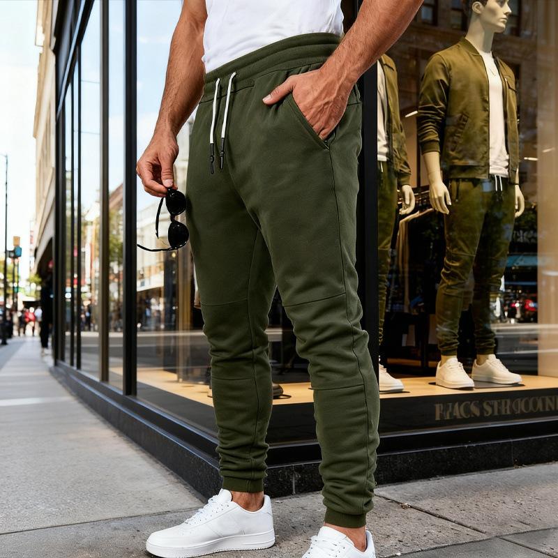 Frühling und Herbst Herren Neue Lässige Slim Fit Sportliche Elastische Reißverschluss Funktion GYM Jogginghose