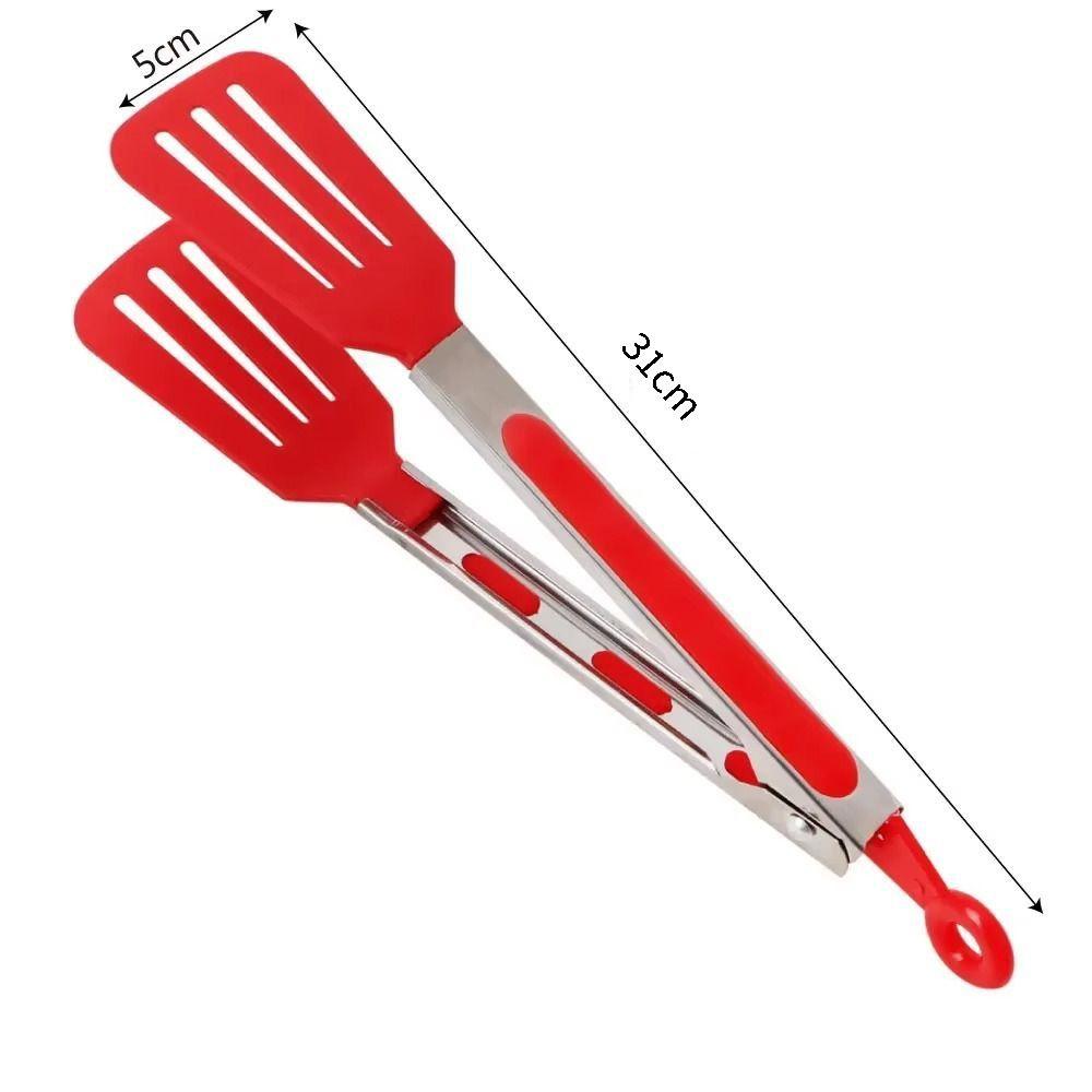 Durable Stainless Steel Non-Stick Kitchen Tongs Pizza Bread Steak Clip Multifunctional BBQ Tongs Food Tongs Outdoor Barbecue