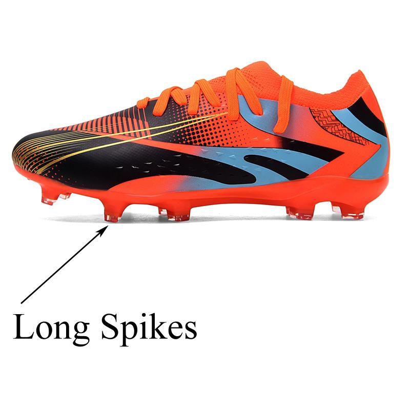 New Mens Soccer Shoes Boys Adults Futsal Sports Football Boots Grass Cleats Indoor Outdoor Ultralight Long Spikes Turf FG/TF