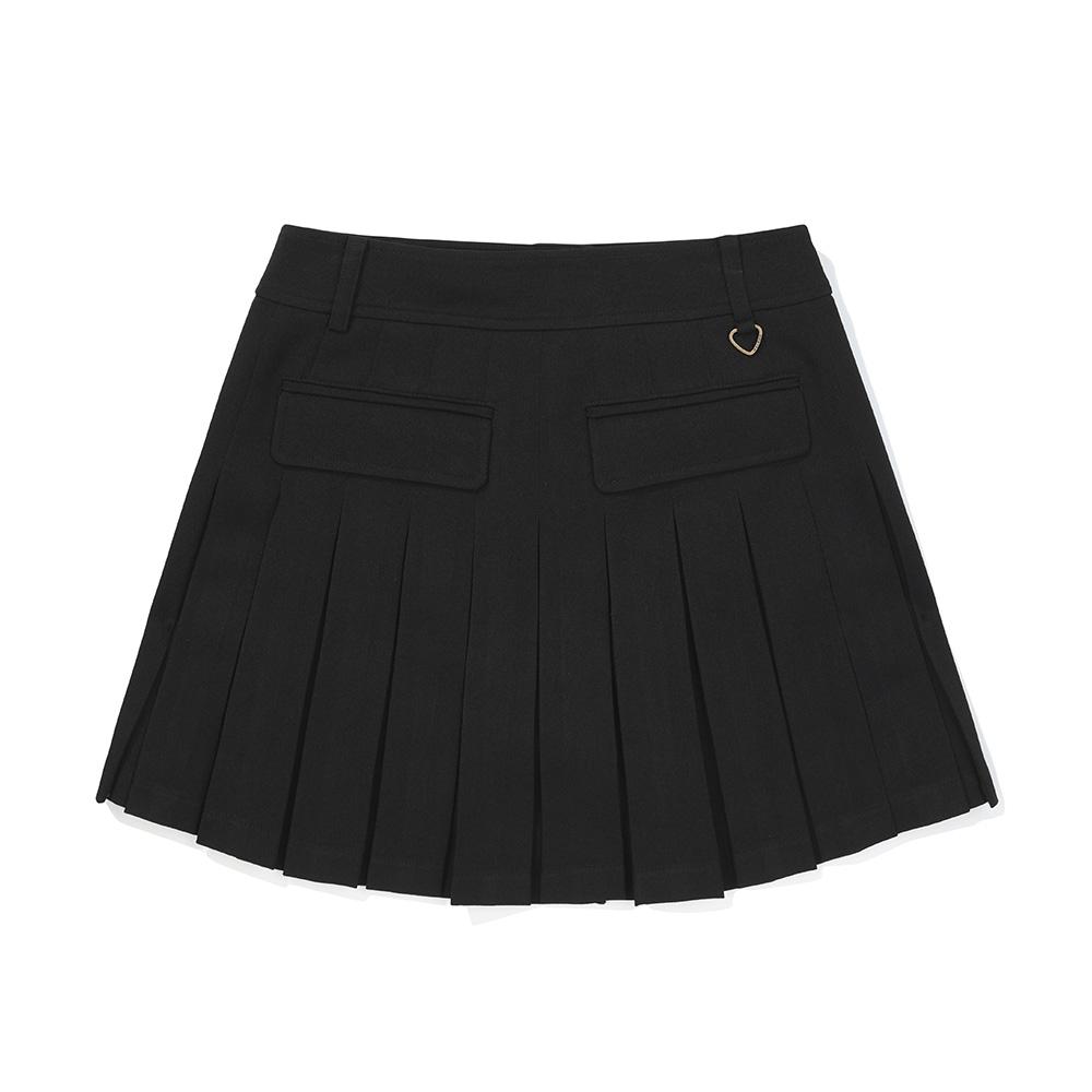 MALBON GOLF Women'S Modified Pleated Out-Pocket Skirt Black (Woman)