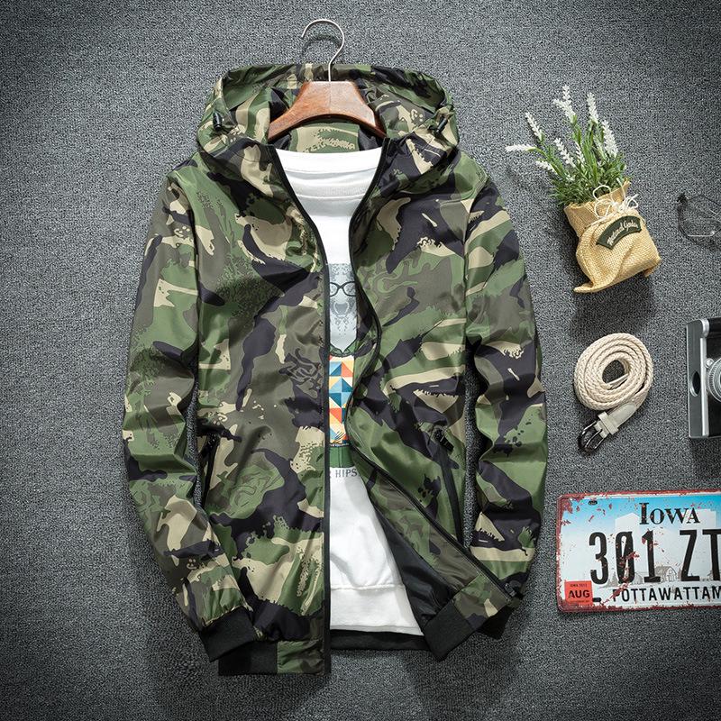 stand collar camouflage jacket