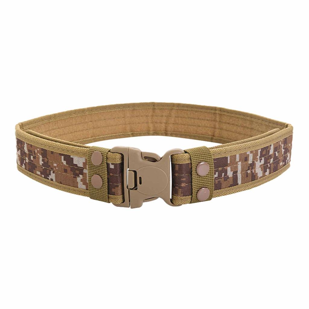 Student Training Belt – Camouflage Canvas Outdoor Belt with Plastic Buckle, Military Adjustable Waist Belt