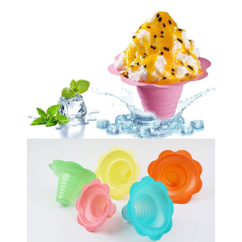 Disposable Snowflake Ice Cups For Dessert Shops 4oz 8oz Pet Material Creative Design