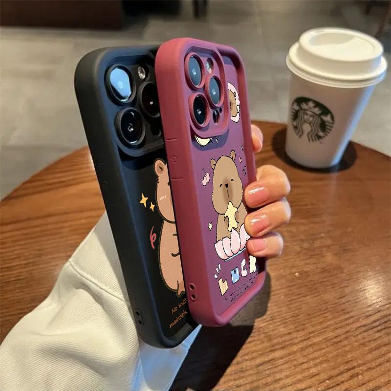 Artistic Little Bear Capybara Phone Case For Samsung S26 S25 S24 S23 S21 S20 Ultra For Galaxy S25 S24 FE S26 Plus Silicone Cover