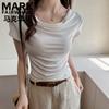Women's Draped Off-Shoulder Short Sleeve T-Shirt