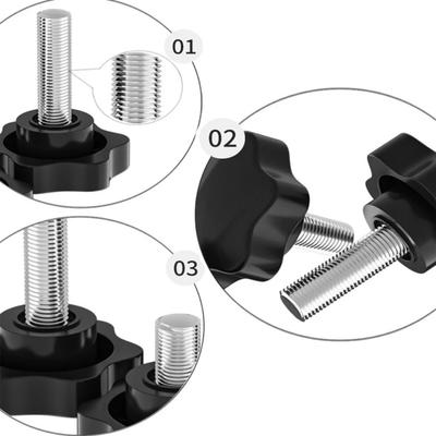 5pcs Six-Lobe Hand Knob Screws Bolt M6 M8 Plastic Star Shape Head Thread Clamping Thumb Handle Machine Bolts
