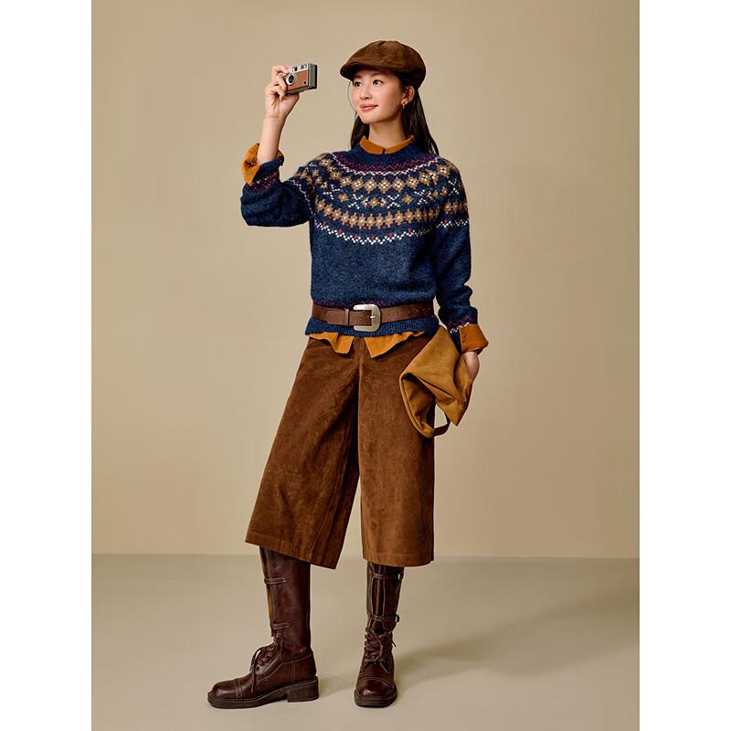 INMAN Women's Fair Isle Jacquard Wool Blend Knitwear