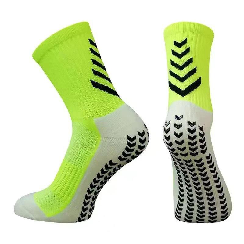 Non Slip Grip Soccer Socks with Triangle Silicone Dots for Enhanced Traction and Stability Athletic Sports Crew Socks for Football Training