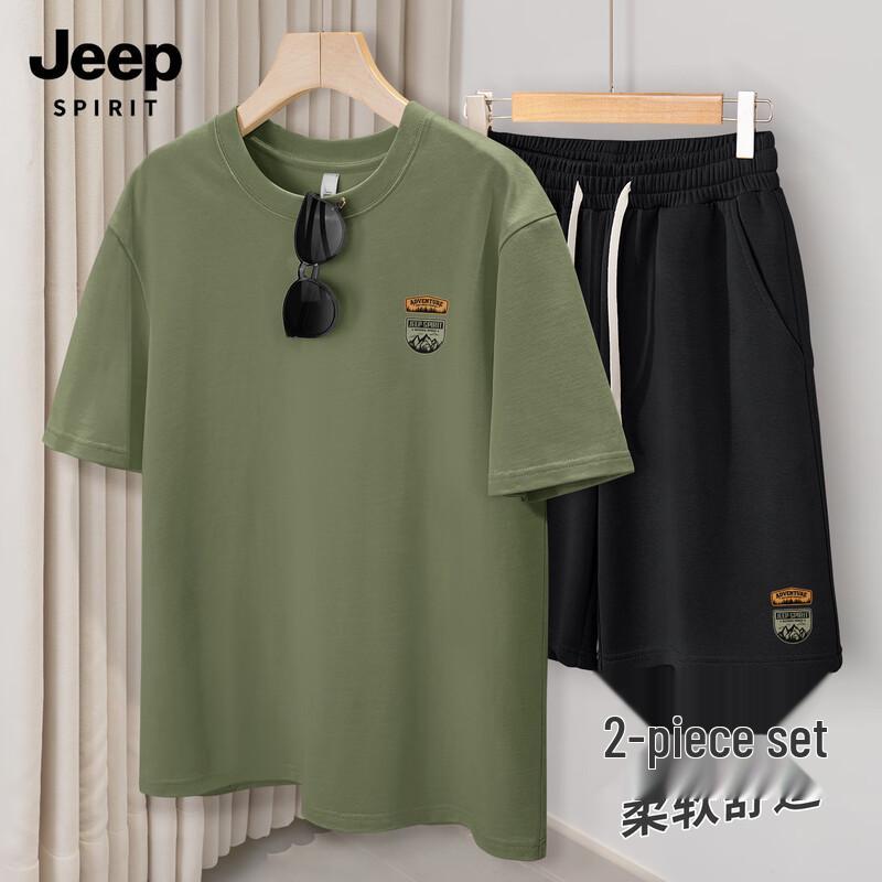 Мужской летний повседневный комплект: футболка и шорты JEEP SPIRIT L