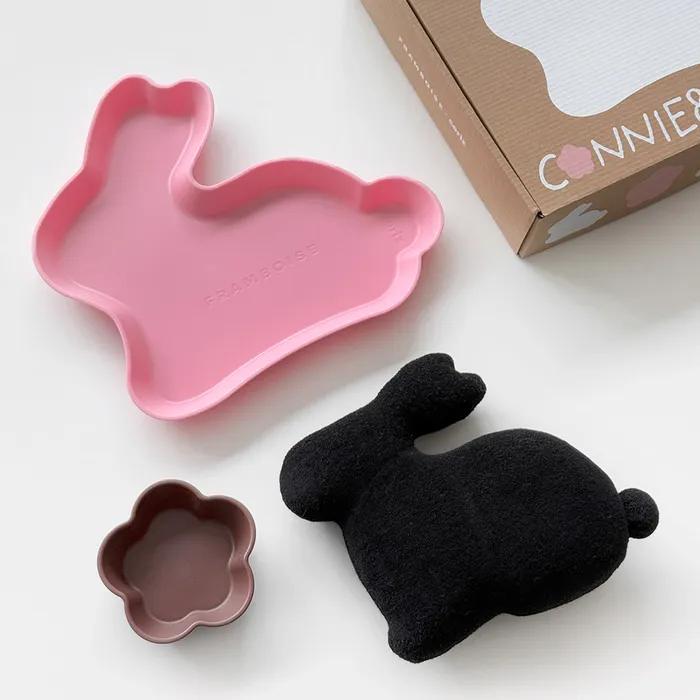 

[Подарочная коробка] [Франбуаз х Ширитц] Тарелка Конни, набор из 3 штук Pink Package (Black)