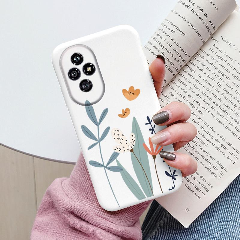 Beautiful Flowers For Honor 200 Case Cute Heart Leopard Print Cover Soft Silicone Matte Protective Funda For Honor 400 Lite Pro