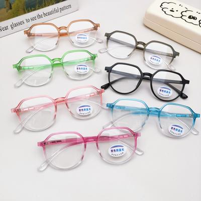 Children'S Sunglasses Color-Changing Anti-Blue Light Student Glasses Dual-Purpose Girls Wear Optical Glasses