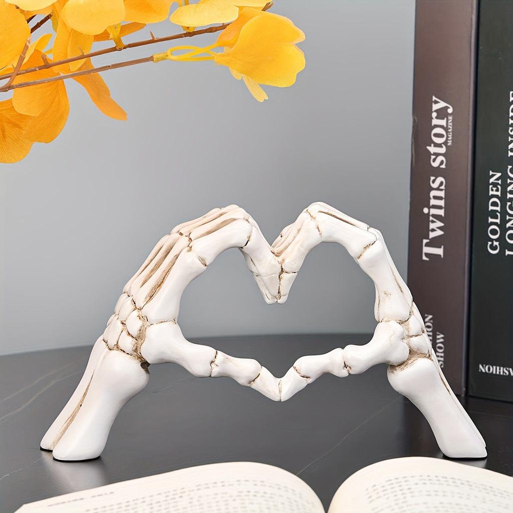Love Gesture Resin Statues Sculptures Desktop Ornament Sculpture Figurines Simple Art Crafts Office Home Decoration Holiday Gift