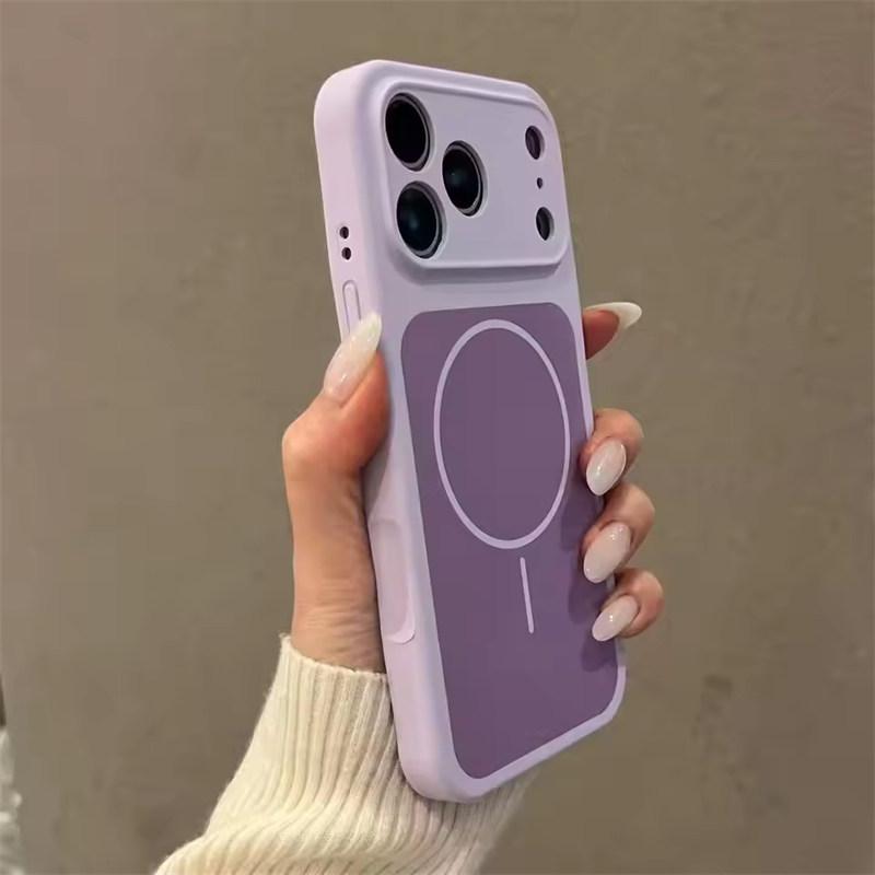 Liquid Silicone Dual-color , Lens-protecting Phone Case, Supports Magnetic Charging for iPhone 17, 16, 15, 14, and 13 Series