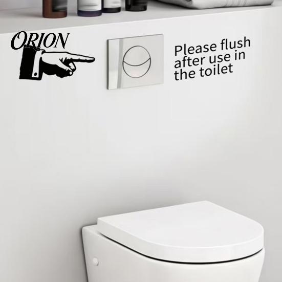 Moisture Proof Bathroom Decor Glow in The Dark Toilet Sticker, Finger And Remind to Flush Stickers Design, Waterproof PVC Fluorescent Decal