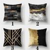 Black Gold Pattern Pillowcase Square Sofa Pillowcase Creative Pattern Cushion Cover